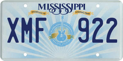 MS license plate XMF922