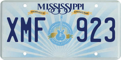 MS license plate XMF923