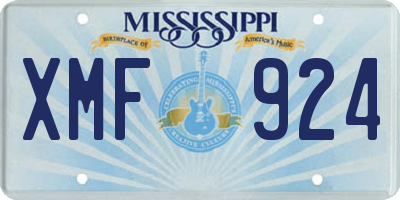 MS license plate XMF924