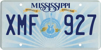 MS license plate XMF927