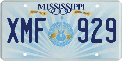 MS license plate XMF929