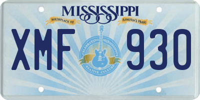 MS license plate XMF930