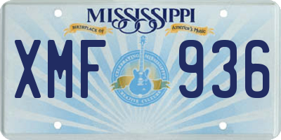 MS license plate XMF936