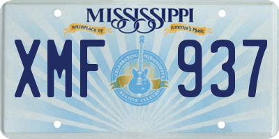 MS license plate XMF937