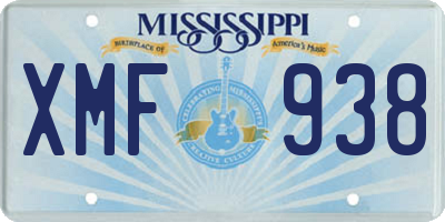 MS license plate XMF938