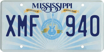 MS license plate XMF940