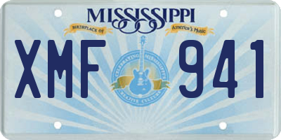 MS license plate XMF941