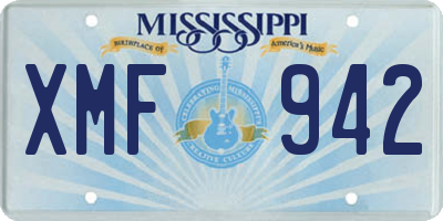 MS license plate XMF942