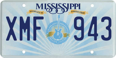 MS license plate XMF943