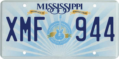 MS license plate XMF944