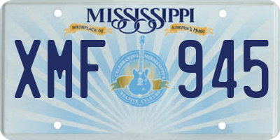 MS license plate XMF945