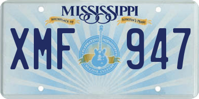 MS license plate XMF947