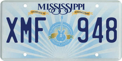 MS license plate XMF948
