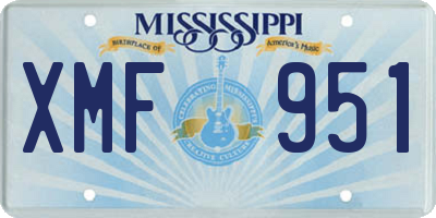 MS license plate XMF951