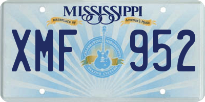MS license plate XMF952