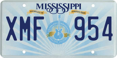 MS license plate XMF954