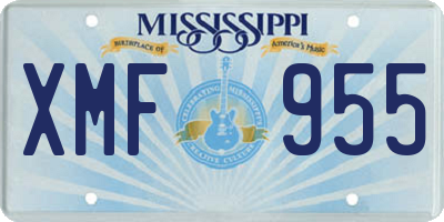 MS license plate XMF955