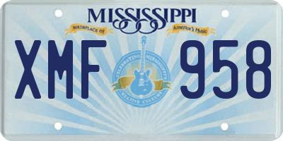 MS license plate XMF958