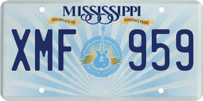 MS license plate XMF959