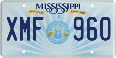 MS license plate XMF960