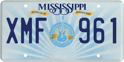 MS license plate XMF961