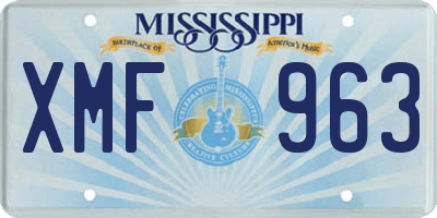 MS license plate XMF963