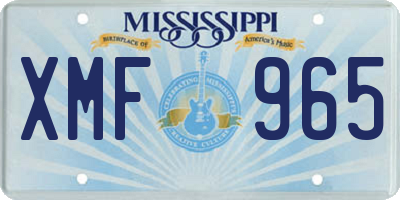 MS license plate XMF965