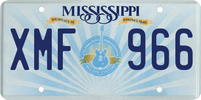 MS license plate XMF966