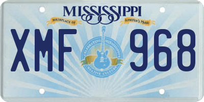 MS license plate XMF968