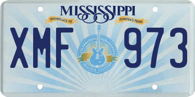 MS license plate XMF973