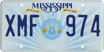 MS license plate XMF974