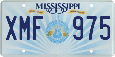 MS license plate XMF975