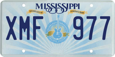 MS license plate XMF977
