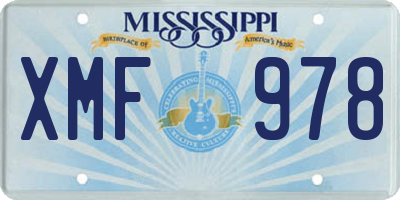 MS license plate XMF978