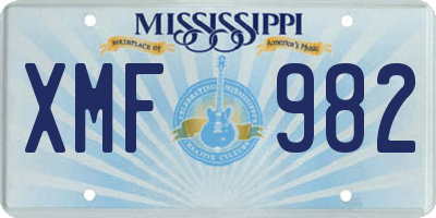 MS license plate XMF982