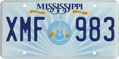 MS license plate XMF983