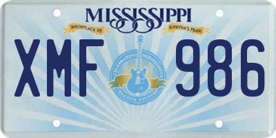 MS license plate XMF986