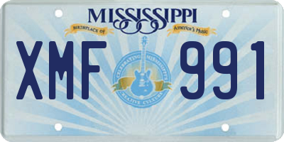 MS license plate XMF991
