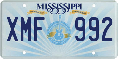 MS license plate XMF992