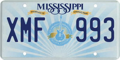 MS license plate XMF993