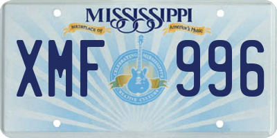 MS license plate XMF996
