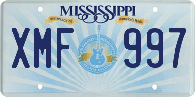 MS license plate XMF997