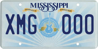 MS license plate XMG000
