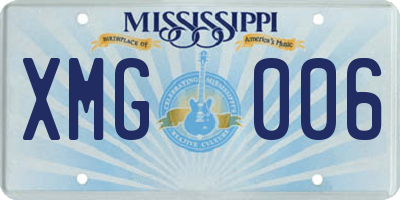 MS license plate XMG006