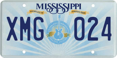 MS license plate XMG024