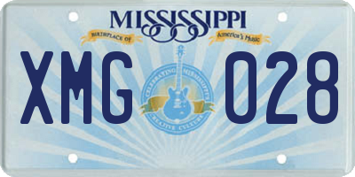 MS license plate XMG028