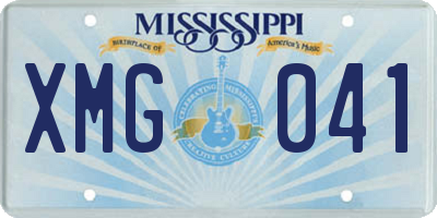 MS license plate XMG041
