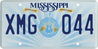 MS license plate XMG044