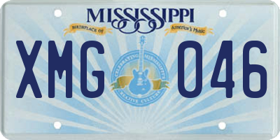 MS license plate XMG046