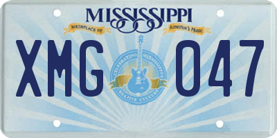 MS license plate XMG047